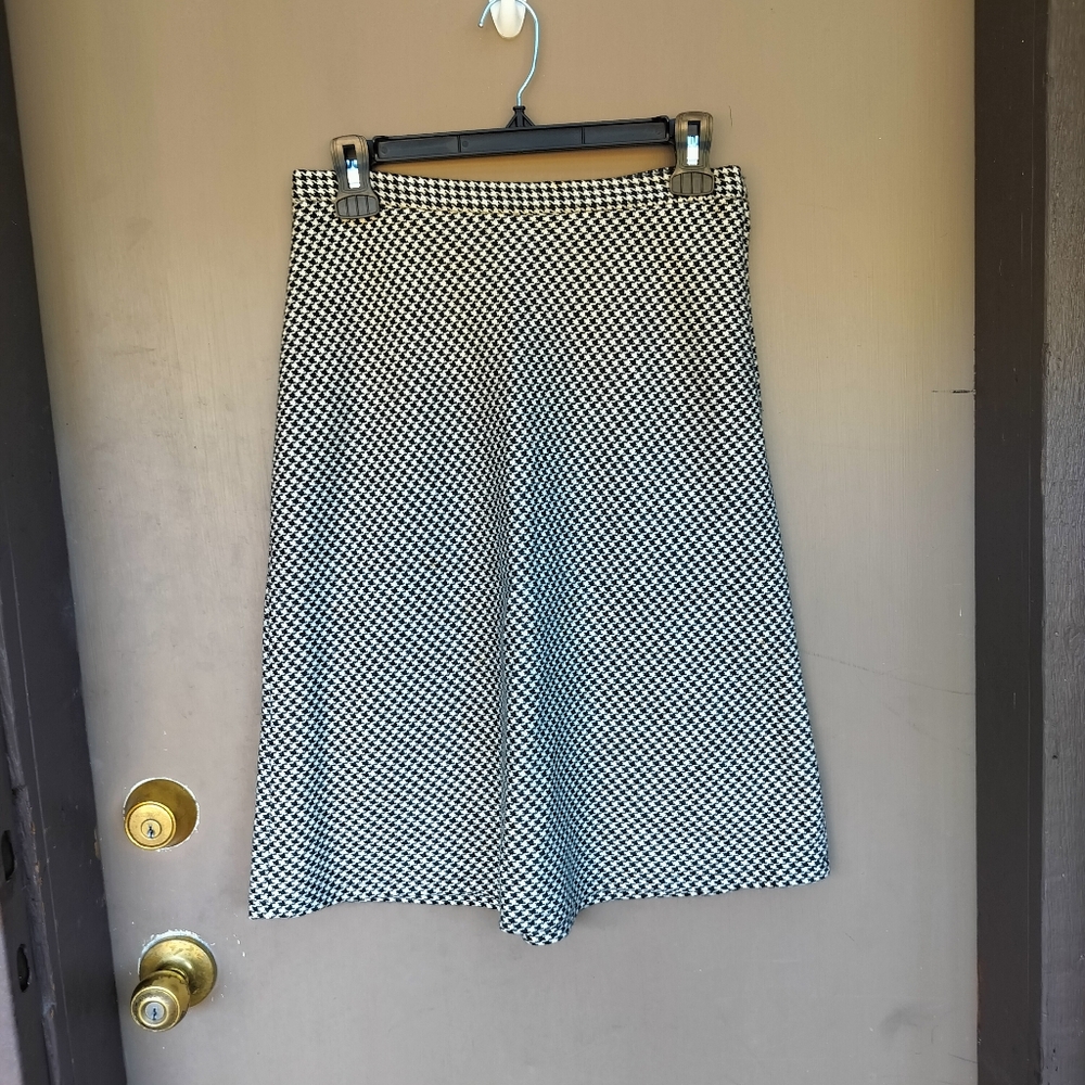 DKNY Vintage Houndstooth Wool/Cashmere Blend A-line Skirt Office Business Casual
